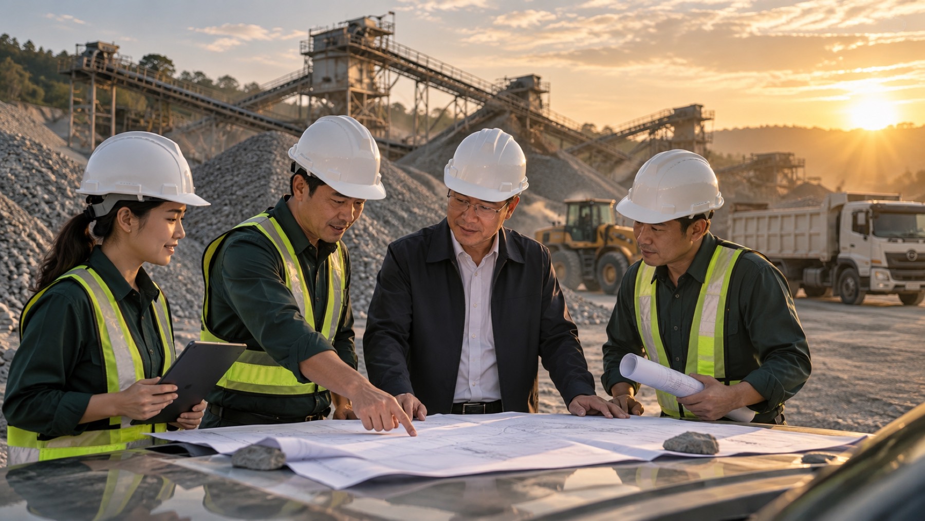 HEMWARA CO., LTD. team reviewing plans on site